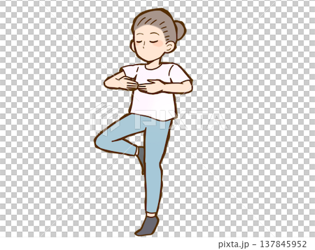 ヨガをする女性 137845952