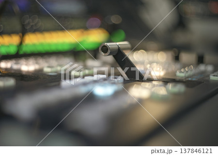 Professional Video Switcher T-Bar Handle with Bokeh Background and Copy Space 137846121