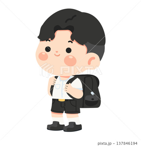 Student with Backpack Ready for School Student with Backpack Ready for School 137846194