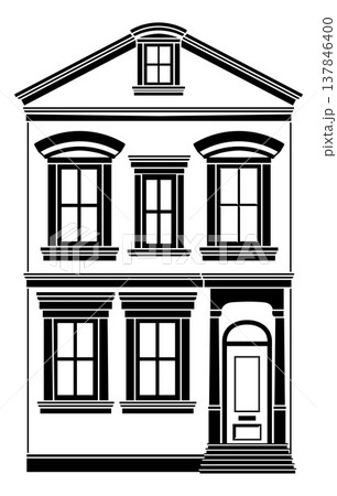 House Old Building Outline Illustration 137846400