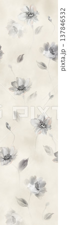 Collection of vintage floral and botanical seamless patterns with elegant neutral and soft hues 137846532