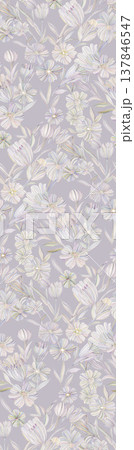 Collection of vintage floral and botanical seamless patterns with elegant neutral and soft hues 137846547