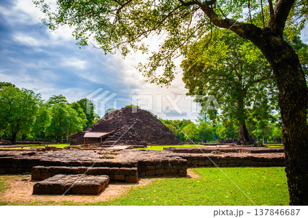 Phra Prang in Si Thep historical park It is an architecture in the Dvaravati period in Phetchabun Province, Thailand. 137846687