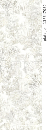 Collection of delicate watercolor floral seamless patterns with soft muted and pastel tones 137847089