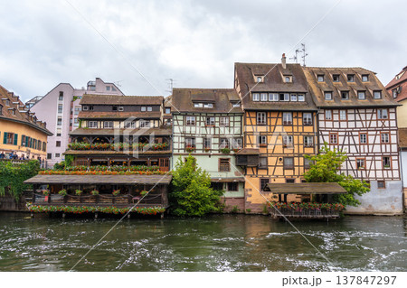 Traditional restaurant on the riverside in Petite France, Strasbourg Traditional restaurant on the riverside in Petite France, Strasbourg 137847297