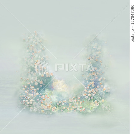 Collection of delicate vintage floral and botanical seamless patterns with soft muted tones 137847390