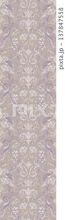 Collection of elegant vintage floral and butterfly seamless patterns with soft pastel tones 137847558