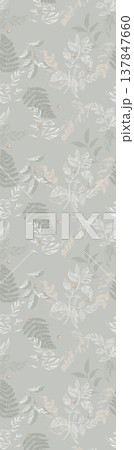 Collection of elegant floral and geometric seamless patterns with soft pastel and neutral tones 137847660