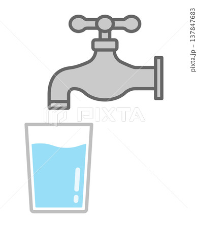 蛇口とコップの水 蛇口とコップの水 137847683