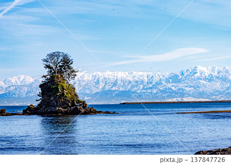 真冬の富山雨晴海岸の絶景 真冬の富山雨晴海岸の絶景 137847726