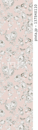 Collection of delicate watercolor floral seamless patterns with soft pastel and muted tones 137848110