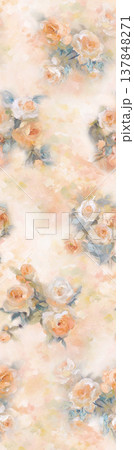 Collection of delicate watercolor floral and textured seamless patterns with soft muted tones 137848271