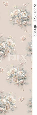 Collection of delicate watercolor floral and textured seamless patterns with soft muted tones 137848278