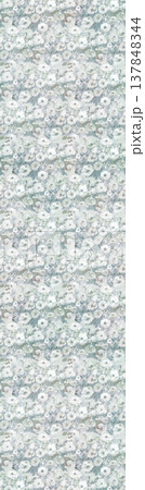 Collection of elegant floral and landscape seamless patterns with soft pastel and neutral tones 137848344