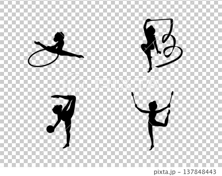 Rhythmic gymnastics silhouette illustration 137848443