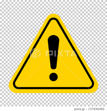 注意マークのアイコンイラスト：黄色002 137848460