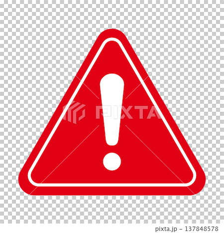 Warning mark icon illustration: Red 003 Warning mark icon illustration: Red 003 137848578