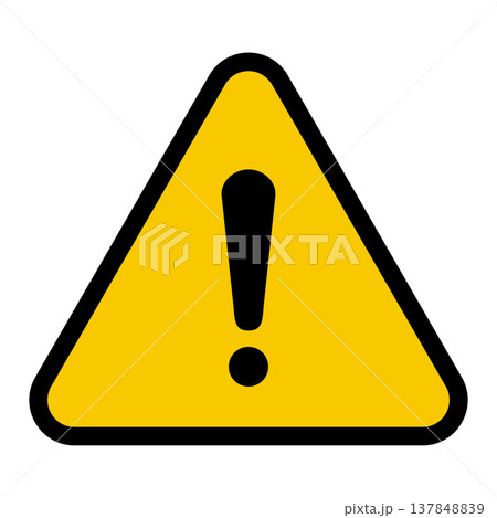 注意マークのアイコンイラスト：黄色004 137848839
