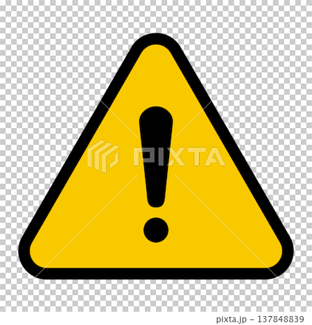 注意マークのアイコンイラスト：黄色004 137848839
