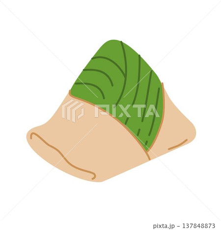nasi lemak rice wrapped with banana leaves rice, angkringan illustration 137848873