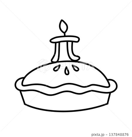 pi day pie with a candle outline pi day pie with a candle outline 137848876