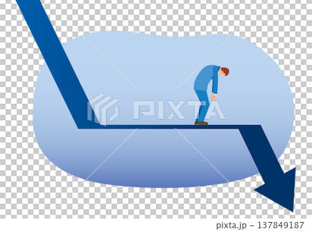 Downward arrow and man 137849187