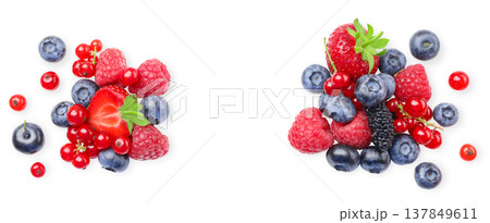 Berries mixed together for a healthy snack choice, PNG 137849611