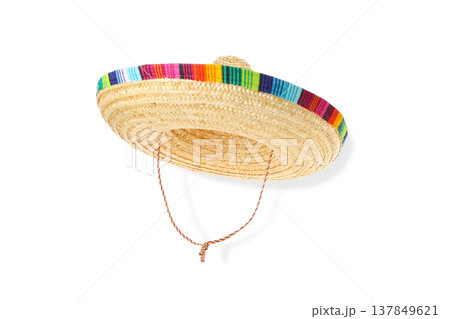 Festive sombrero for Cinco de Mayo, isolated, PNG Festive sombrero for Cinco de Mayo, isolated, PNG 137849621