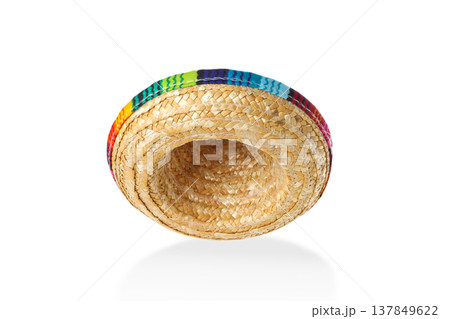 Bright sombrero with colors ready for Cinco de Mayo, isolated, PNG Bright sombrero with colors ready for Cinco de Mayo, isolated, PNG 137849622