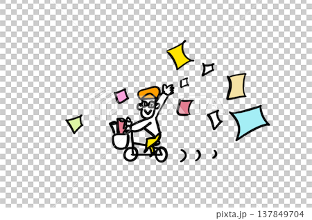 圖解：一個人在分發傳單 137849704