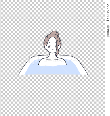 Illustration of a woman relaxing in a bathtub 137849772
