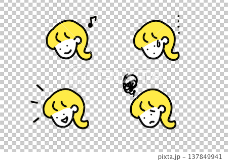 Simple hand-drawn female icon Simple hand-drawn female icon 137849941