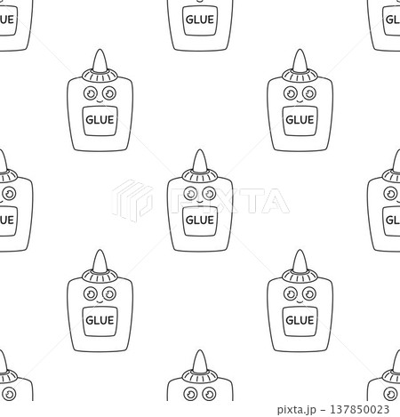 outline bottle of glue seamless pattern 137850023
