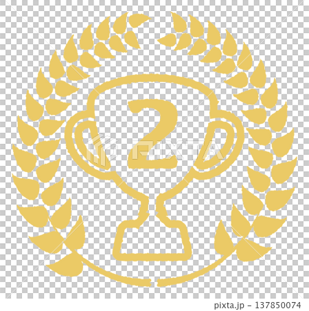 Simple trophy illustration 2 gold 137850074
