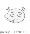 Chatbot assistant symbol. Audio and visual helper business data, customer support service. Vector illustration isolated on white background for design template web and call.  137850110