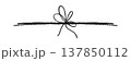 Chalk coquette bow on ribbon. Hand drawn vector illustration isolated on white background for design template wedding, Birthday, Christmas decoration or discount, sale. EPS10 137850112