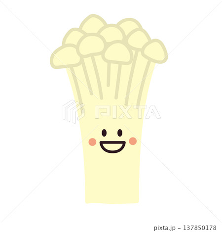 可愛いえのき茸のキャラクターイラスト 可愛いえのき茸のキャラクターイラスト 137850178