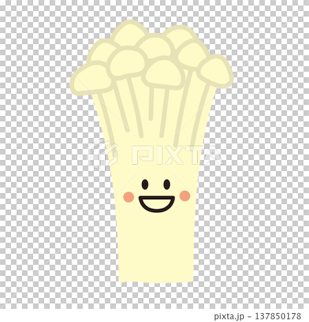 可愛いえのき茸のキャラクターイラスト 可愛いえのき茸のキャラクターイラスト 137850178