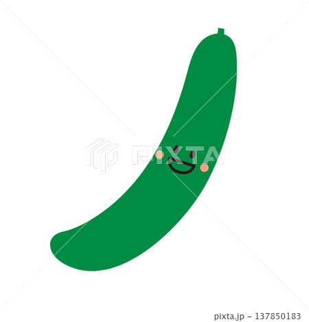 可愛いきゅうりのキャラクターイラスト 137850183