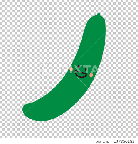可愛いきゅうりのキャラクターイラスト 137850183