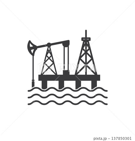 Oil drilling logo icon Oil drilling logo icon 137850301