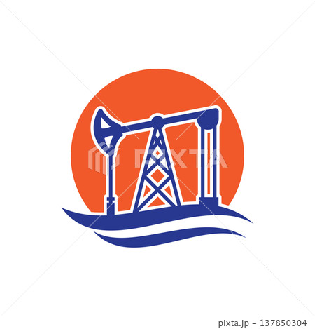 Oil drilling logo icon Oil drilling logo icon 137850304