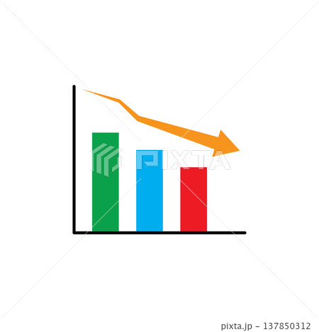 Bar graph showing a downward trend 137850312