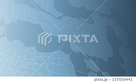 Close-up of a city street map. Geographic distance plan. City urban roads and streets. Angled view of the map. Vector illustration 137850441