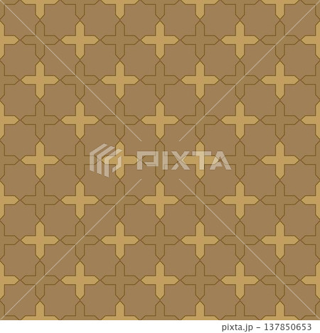 Dark Gold Geometric Seamless Luxury Ornament 137850653