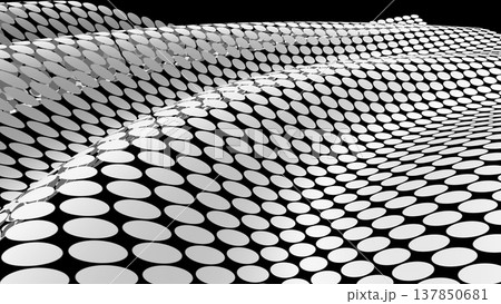 オプ・アート風のモノクローム・パターン 137850681