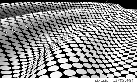 オプ・アート風のモノクローム・パターン（動画も作成しております。よろしければご覧ください） 137850684