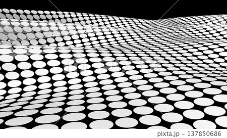 オプ・アート風のモノクローム・パターン（動画も作成しております。よろしければご覧ください） 137850686