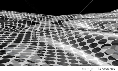 オプ・アート風のモノクローム・パターン 137850703