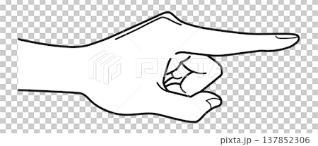 Illustration of a hand gesture pointing to the right | Directional indicator, navigation, simple flat vector Illustration of a hand gesture pointing to the right | Directional indicator, navigation, simple flat vector 137852306